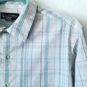 Young Kings by Steve Harvey Plaid Button Down Shirt Boys XL